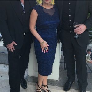 Alex Evenings Navy Crepe Dress